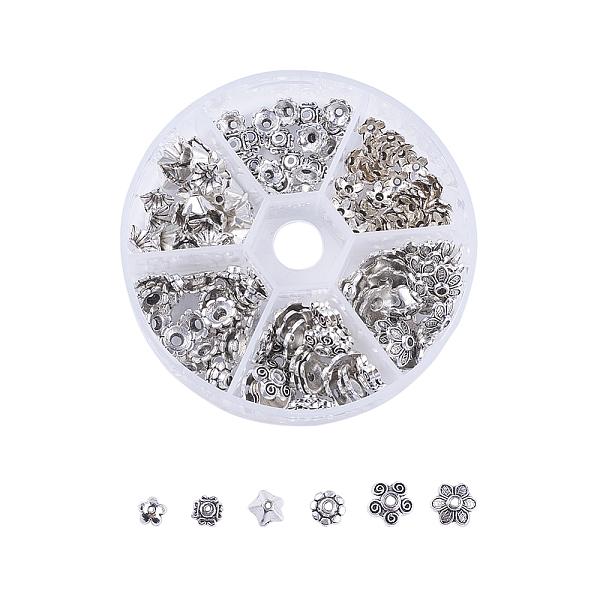 PandaHall 1Box Mixed Style Tibetan Style Alloy Bead Caps, Flower, Multi-Petal, Antique Silver, 6.5~10.5x2.5~5mm, Hole: 1~2mm, about...
PandaHall 1Box Mixed Style Tibetan Style Alloy Bead Caps, Flower, Multi-Petal, Antique Silver, 6.5~10.5x2.5~5mm, Hole: 1~2mm, about...