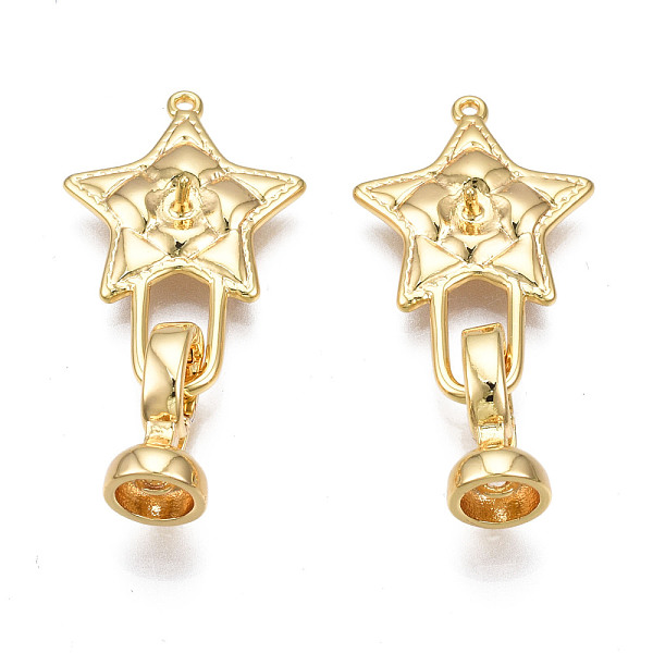 PandaHall Brass Fold Over Clasps, Cadmium Free & Nickel Free & Lead Free, Star, Real 18K Gold Plated, 34mm long, Clasp: 13x7mm, Inner...
PandaHall Brass Fold Over Clasps, Cadmium Free & Nickel Free & Lead Free, Star, Real 18K Gold Plated, 34mm long, Clasp: 13x7mm, Inner...