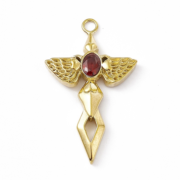 PandaHall Vacuum Plating 201 Stainless Steel Pendants, with Rhinestone, Real 18K Gold Plated, Sword with Wing Charms, Siam, 44.5x27x6mm..., Red
PandaHall Vacuum Plating 201 Stainless Steel Pendants, with Rhinestone, Real 18K Gold Plated, Sword with Wing Charms, Siam, 44.5x27x6mm..., Red