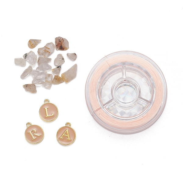 PandaHall 26Pcs Flat Round Initial Letter A~Z Alphabet Enamel Charms, 20G Natural Gold Rutilated Quartz Chip Beads and Elastic Thread, for..., Brown
PandaHall 26Pcs Flat Round Initial Letter A~Z Alphabet Enamel Charms, 20G Natural Gold Rutilated Quartz Chip Beads and Elastic Thread, for..., Brown