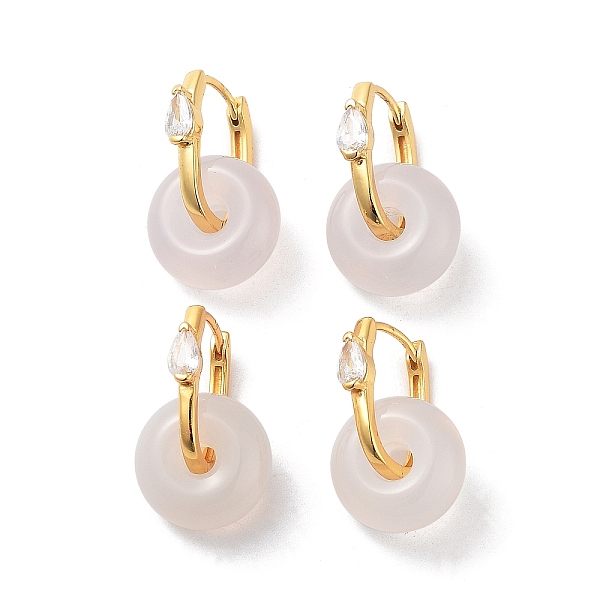 PandaHall Donut Natural Agate Hoop Earrings for Women, Real 18K Gold Plated Sterling Silver Micro Pave Cubic Zirconia Earrings, WhiteSmoke..., White
PandaHall Donut Natural Agate Hoop Earrings for Women, Real 18K Gold Plated Sterling Silver Micro Pave Cubic Zirconia Earrings, WhiteSmoke..., White