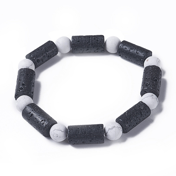 PandaHall Natural Lava Rock Beaded Stretch Bracelets, with Round Howlite Beads, Column, 2-1/8 inch(5.4cm) Mixed Stone
PandaHall Natural Lava Rock Beaded Stretch Bracelets, with Round Howlite Beads, Column, 2-1/8 inch(5.4cm) Mixed Stone
