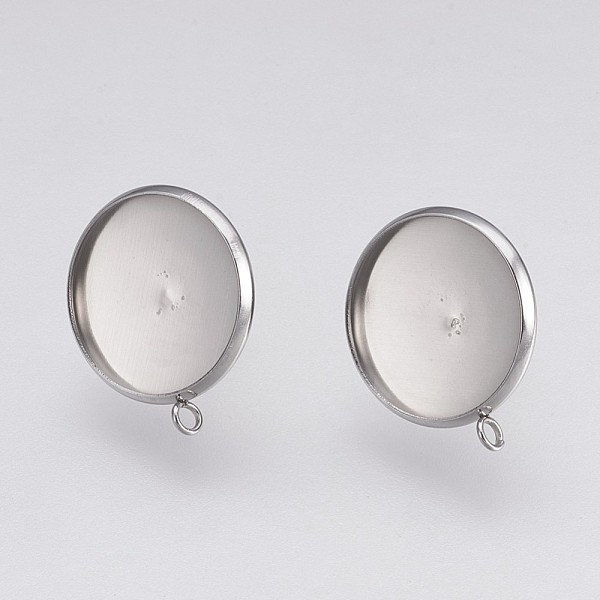 PandaHall 202 Stainless Steel Stud Earring Settings, with 304 Stainless Steel Pins and Loop, Flat Round, Stainless Steel Color, Tray: 16mm...
PandaHall 202 Stainless Steel Stud Earring Settings, with 304 Stainless Steel Pins and Loop, Flat Round, Stainless Steel Color, Tray: 16mm...