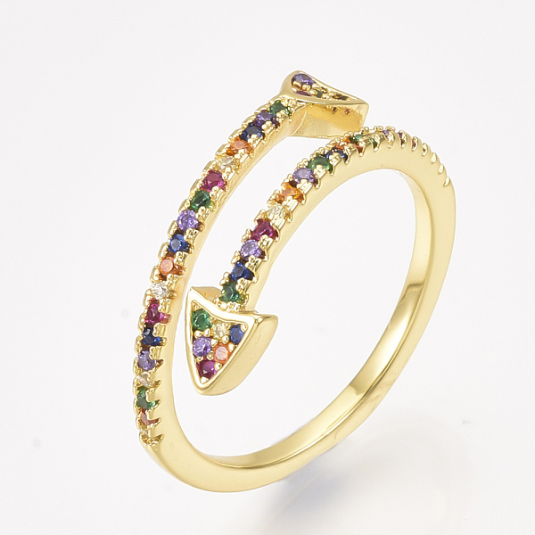 PandaHall Brass Micro Pave Cubic Zirconia Cuff Rings, Open Rings, Arrow, Colorful, Size 7, 17mm Brass+Cubic Zirconia
PandaHall Brass Micro Pave Cubic Zirconia Cuff Rings, Open Rings, Arrow, Colorful, Size 7, 17mm Brass+Cubic Zirconia