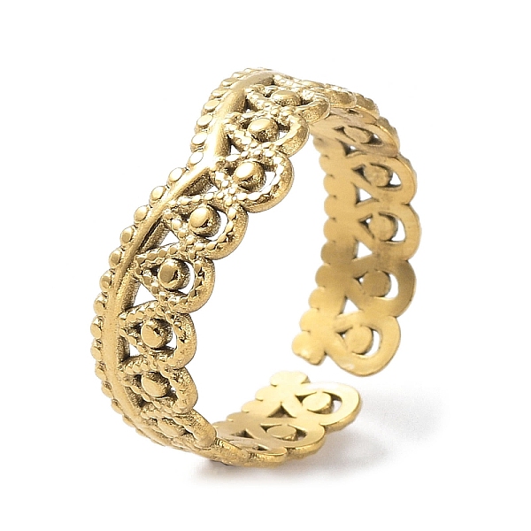 PandaHall 304 Stainless Steel Open Cuff Rings, Crown, Real 18K Gold Plated, US Size 7 3/4(17.9mm) 304 Stainless Steel
PandaHall 304 Stainless Steel Open Cuff Rings, Crown, Real 18K Gold Plated, US Size 7 3/4(17.9mm) 304 Stainless Steel