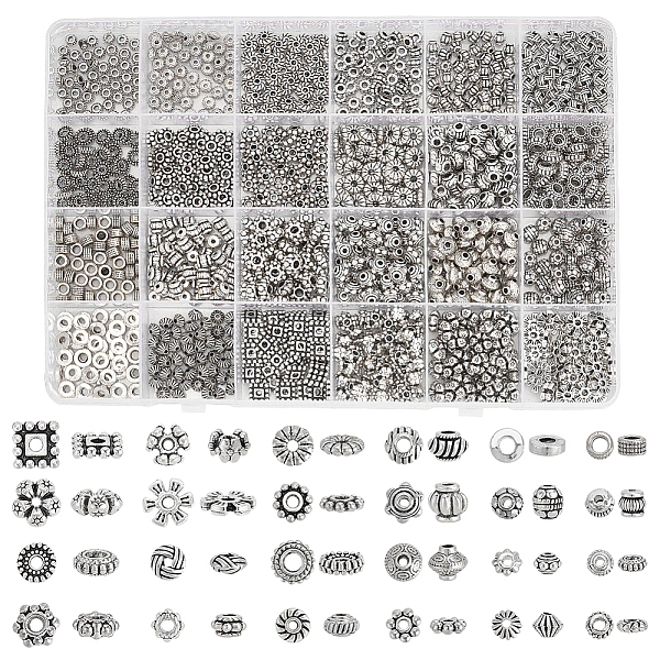 PandaHall PH 1200pcs 24 Styles Antique Silver Spacer Beads, Tibetan Alloy Tube Snowflake Spacers Beads Flower Flat Rondelle Small Loose...
PandaHall PH 1200pcs 24 Styles Antique Silver Spacer Beads, Tibetan Alloy Tube Snowflake Spacers Beads Flower Flat Rondelle Small Loose...