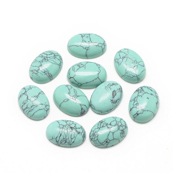 PandaHall Synthetic Turquoise Cabochons, Dyed, Oval, 14x10x4~5mm Synthetic Turquoise Oval
PandaHall Synthetic Turquoise Cabochons, Dyed, Oval, 14x10x4~5mm Synthetic Turquoise Oval