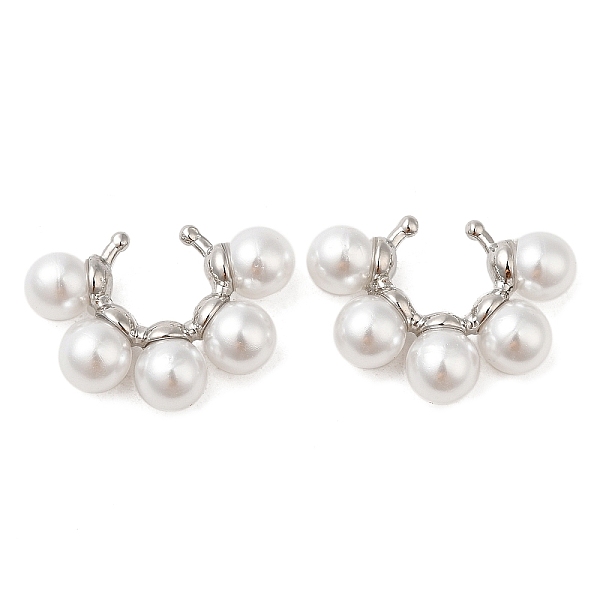 PandaHall Rack Plating Brass Cuff Earrings with Plastic Pearl Beaded, Cadmium Free & Lead Free, Platinum, 15.5x22.5x6mm Brass White
PandaHall Rack Plating Brass Cuff Earrings with Plastic Pearl Beaded, Cadmium Free & Lead Free, Platinum, 15.5x22.5x6mm Brass White