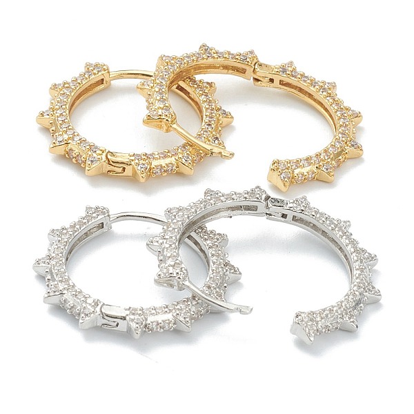 PandaHall Brass Micro Pave Clear Cubic Zirconia Huggie Hoop Earrings, Ring with Triangle, Mixed Color, 25x24.5x2.8mm, Pin: 0.9mm Brass Ring...
PandaHall Brass Micro Pave Clear Cubic Zirconia Huggie Hoop Earrings, Ring with Triangle, Mixed Color, 25x24.5x2.8mm, Pin: 0.9mm Brass Ring...