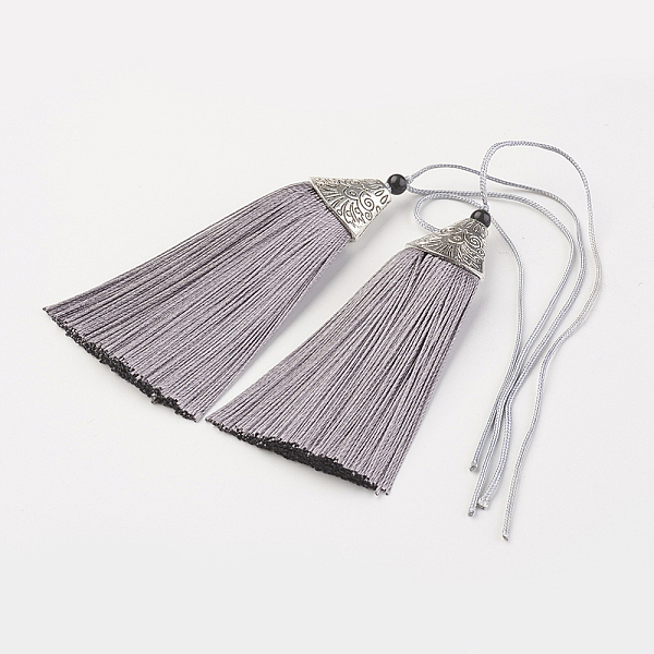 PandaHall Nylon Tassels Big Pendant Decorations, with CCB Plastic, Antique Silver, Thistle, 85x20x10.5mm Nylon Purple
PandaHall Nylon Tassels Big Pendant Decorations, with CCB Plastic, Antique Silver, Thistle, 85x20x10.5mm Nylon Purple