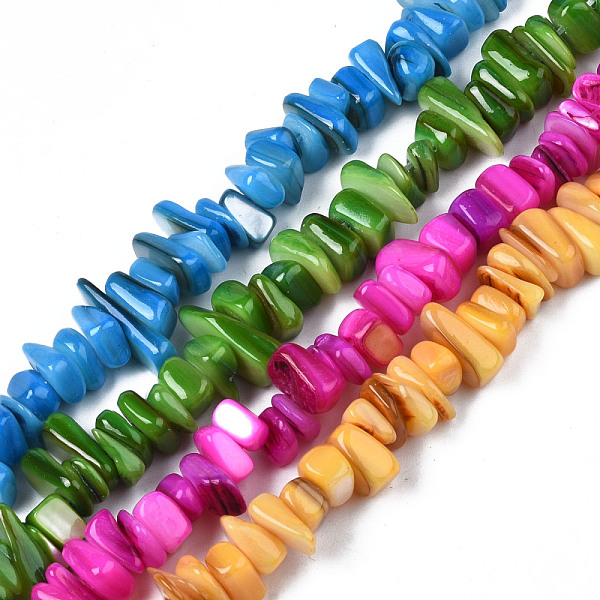 PandaHall Natural Trochid Shell/Trochus Shell Beads Strands, Dyed, Chips, Mixed Color, 7~22x5~8x1~6.5mm, Hole: 1mm, about 96~102pcs/strand..., Multicolor
PandaHall Natural Trochid Shell/Trochus Shell Beads Strands, Dyed, Chips, Mixed Color, 7~22x5~8x1~6.5mm, Hole: 1mm, about 96~102pcs/strand..., Multicolor