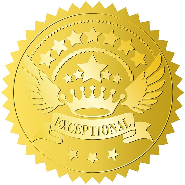 PandaHall CRASPIRE 408Pcs Exceptional Crown Gold Certificate Embossed Stickers Excellent 2" Vintage Foil Seals Self Adhesive Sticker Decor...
PandaHall CRASPIRE 408Pcs Exceptional Crown Gold Certificate Embossed Stickers Excellent 2" Vintage Foil Seals Self Adhesive Sticker Decor...