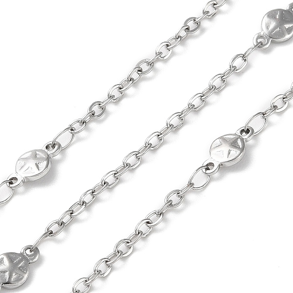 PandaHall 304 Stainless Steel Flat Round with Star Link Chains, Soldered, with Spool, Stainless Steel Color, 2.8x2x0.5mm, 9x4.5x1.8mm, about...
PandaHall 304 Stainless Steel Flat Round with Star Link Chains, Soldered, with Spool, Stainless Steel Color, 2.8x2x0.5mm, 9x4.5x1.8mm, about...