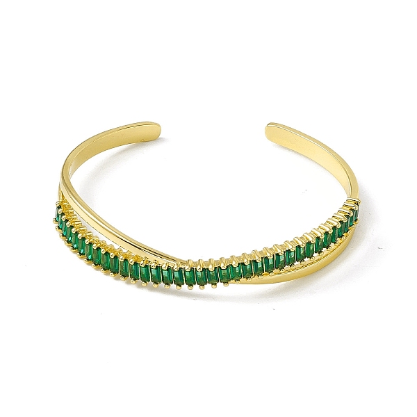 PandaHall Green Cubic Zirconia Criss Cross Open Cuff Bangle, Rack Plating Brass Jewelry for Women, Cadmium Free & Lead Free & Nickle Free...
PandaHall Green Cubic Zirconia Criss Cross Open Cuff Bangle, Rack Plating Brass Jewelry for Women, Cadmium Free & Lead Free & Nickle Free...