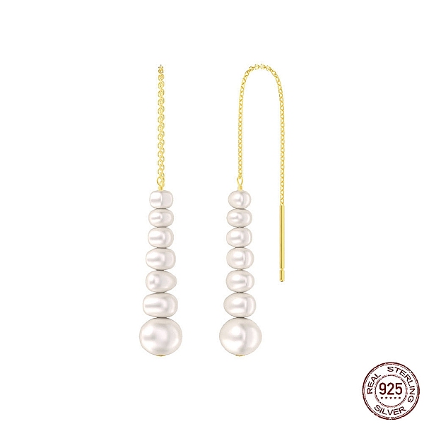 PandaHall 925 Sterling Silver Ear Thread, Natural Pearl Beaded Stud Earrings, Golden, 90mm Sterling Silver
PandaHall 925 Sterling Silver Ear Thread, Natural Pearl Beaded Stud Earrings, Golden, 90mm Sterling Silver