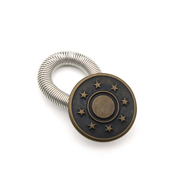 PandaHall Alloy Jeans Buttons, with Spring, Garment Accessories, Flat Round with Pattern Star, Cadmium Free & Lead Free, Antique Bronze...
PandaHall Alloy Jeans Buttons, with Spring, Garment Accessories, Flat Round with Pattern Star, Cadmium Free & Lead Free, Antique Bronze...