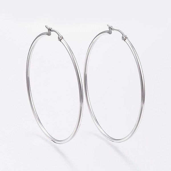 PandaHall 304 Stainless Steel Big Hoop Earrings, Hypoallergenic Earrings, Ring Shape, Stainless Steel Color, 12 Gauge, 59~61x2mm, Pin...
PandaHall 304 Stainless Steel Big Hoop Earrings, Hypoallergenic Earrings, Ring Shape, Stainless Steel Color, 12 Gauge, 59~61x2mm, Pin...
