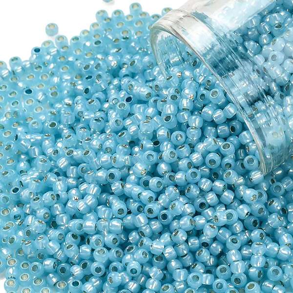 PandaHall TOHO Round Seed Beads, Japanese Seed Beads, (2117) Silver Lined Milky Aqua, 11/0, 2.2mm, Hole: 0.8mm, about 1110pcs/bottle..., Cyan
PandaHall TOHO Round Seed Beads, Japanese Seed Beads, (2117) Silver Lined Milky Aqua, 11/0, 2.2mm, Hole: 0.8mm, about 1110pcs/bottle..., Cyan