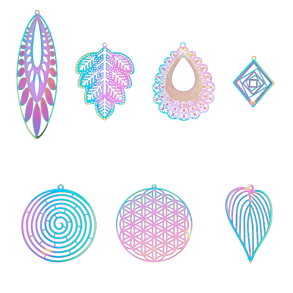 PandaHall Unicraftale 201 Stainless Steel Filigree Pendants, Etched Metal Embellishments, Rainbow Color, 45.5x34x0.3mm, Hole: 1.8mm...
PandaHall Unicraftale 201 Stainless Steel Filigree Pendants, Etched Metal Embellishments, Rainbow Color, 45.5x34x0.3mm, Hole: 1.8mm...