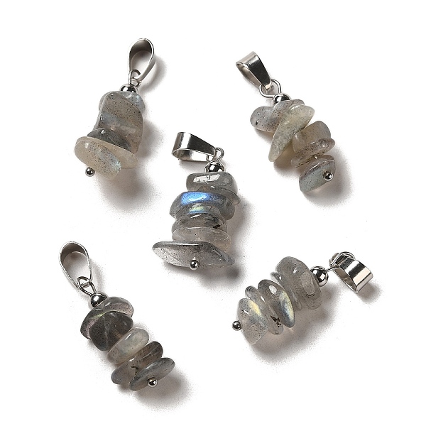 PandaHall Natural Labradorite Chip Pendants, Lucky Charms with Stainless Steel Color Plated Stainless Steel Snap on Bails...
PandaHall Natural Labradorite Chip Pendants, Lucky Charms with Stainless Steel Color Plated Stainless Steel Snap on Bails...