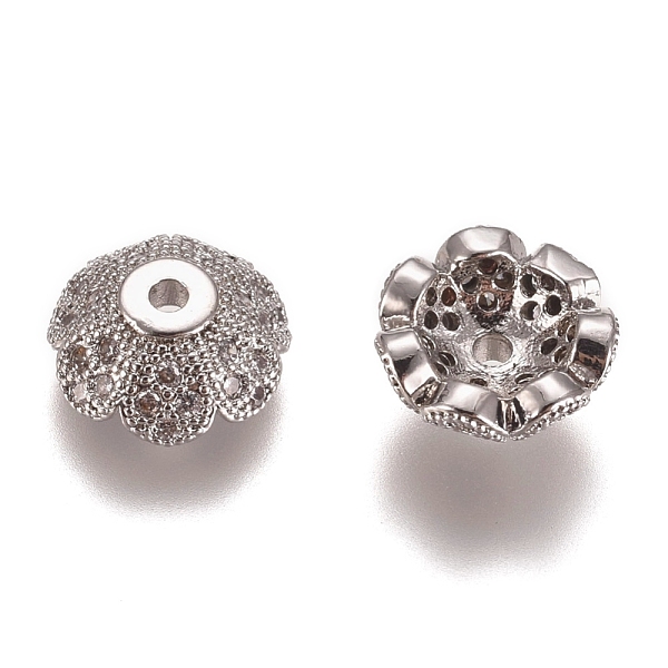 PandaHall Multi-Petal Brass Micro Pave Clear Cubic Zirconia Bead Caps, Flower, Platinum, 8x3.5mm, Hole: 1.2mm Brass+Cubic Zirconia Clear
PandaHall Multi-Petal Brass Micro Pave Clear Cubic Zirconia Bead Caps, Flower, Platinum, 8x3.5mm, Hole: 1.2mm Brass+Cubic Zirconia Clear