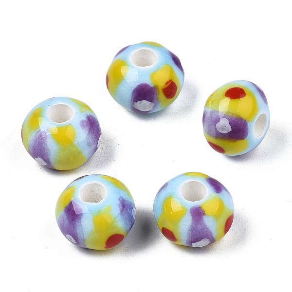 PandaHall Handmade Porcelain European Beads, Large Hole Beads, No Metal Core, Rondelle, Light Sky Blue, 12.5x9.5mm, Hole: 4mm Porcelain...
PandaHall Handmade Porcelain European Beads, Large Hole Beads, No Metal Core, Rondelle, Light Sky Blue, 12.5x9.5mm, Hole: 4mm Porcelain...