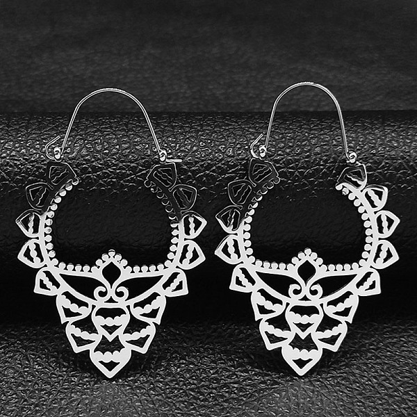 PandaHall 304 Stainless Steel Hollow Crown Hoop Earring, Bohemia Earrings, Stainless Steel Color, 51x34mm 304 Stainless Steel Crown
PandaHall 304 Stainless Steel Hollow Crown Hoop Earring, Bohemia Earrings, Stainless Steel Color, 51x34mm 304 Stainless Steel Crown