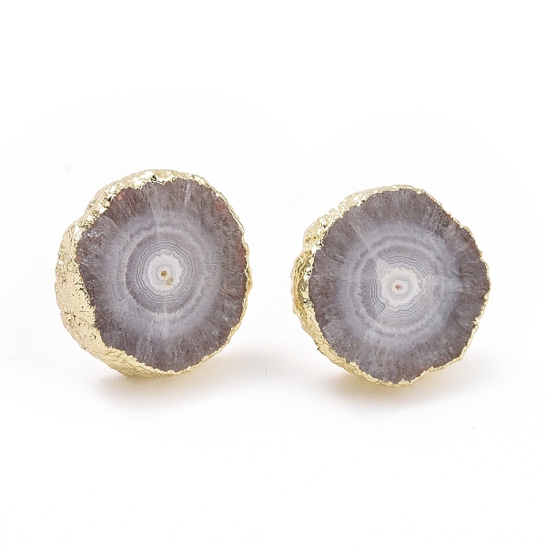 PandaHall Natural Dyed Quartz Stud Earrings, with Brass Findings, Flat Round, Golden, Gainsboro, 14~22x14~22x5~6mm, Pin: 0.7mm Quartz Gray
PandaHall Natural Dyed Quartz Stud Earrings, with Brass Findings, Flat Round, Golden, Gainsboro, 14~22x14~22x5~6mm, Pin: 0.7mm Quartz Gray