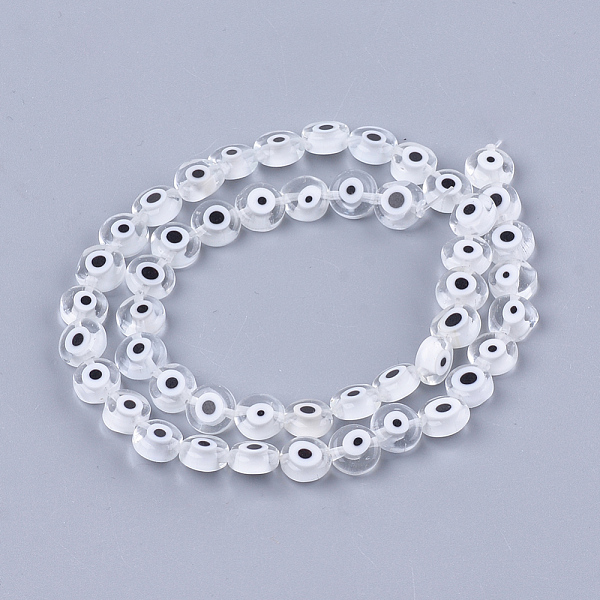 PandaHall Handmade Evil Eye Lampwork Beads Strands, Flat Round, Clear, 7.5x3mm, Hole: 1mm, about 48pcs/strand, 13.7 inch~14.9 inch Lampwork...
PandaHall Handmade Evil Eye Lampwork Beads Strands, Flat Round, Clear, 7.5x3mm, Hole: 1mm, about 48pcs/strand, 13.7 inch~14.9 inch Lampwork...