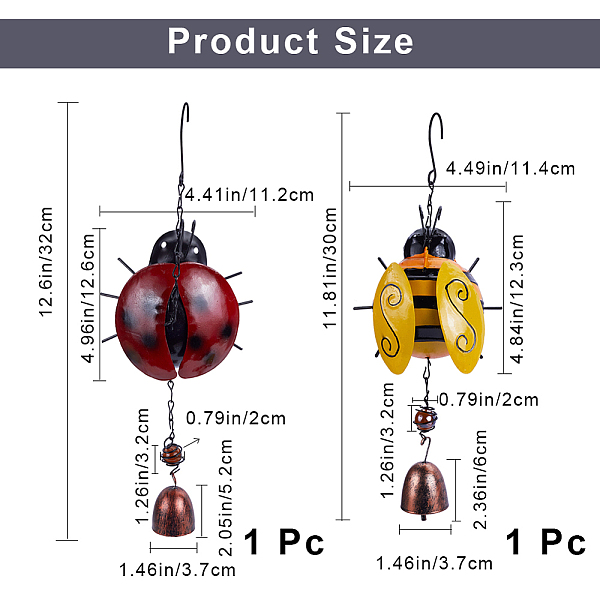 PandaHall Gorgecraft 2Pcs 2 Styles Bee & Ladybug Wind Chimes, with Bell, Glass and Iron Findings, for Home, Party, Festival Decor, Garden..., Multicolor
PandaHall Gorgecraft 2Pcs 2 Styles Bee & Ladybug Wind Chimes, with Bell, Glass and Iron Findings, for Home, Party, Festival Decor, Garden..., Multicolor