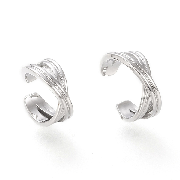 PandaHall Brass Cuff Earrings, X Shape, Platinum, 11x10.5x4.5mm, Inner Diameter: 9.5mm Brass
PandaHall Brass Cuff Earrings, X Shape, Platinum, 11x10.5x4.5mm, Inner Diameter: 9.5mm Brass