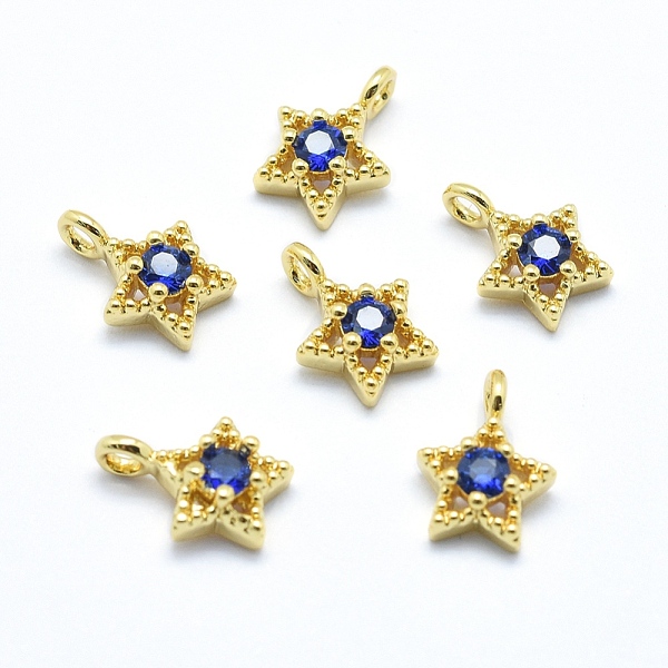 PandaHall Brass Charms, with Cubic Zirconia, Lead Free & Cadmium Free & Nickel Free, Star, Blue, Real 18K Gold Plated, 11x7.5x4mm, Hole: 2mm...
PandaHall Brass Charms, with Cubic Zirconia, Lead Free & Cadmium Free & Nickel Free, Star, Blue, Real 18K Gold Plated, 11x7.5x4mm, Hole: 2mm...