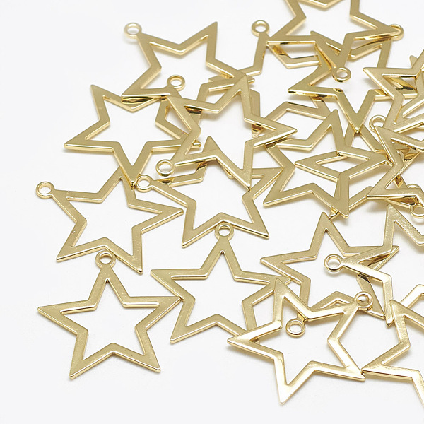 PandaHall Brass Pendants, Star, Real 18K Gold Plated, 29x28x1mm, Hole: 2mm Brass Star
PandaHall Brass Pendants, Star, Real 18K Gold Plated, 29x28x1mm, Hole: 2mm Brass Star