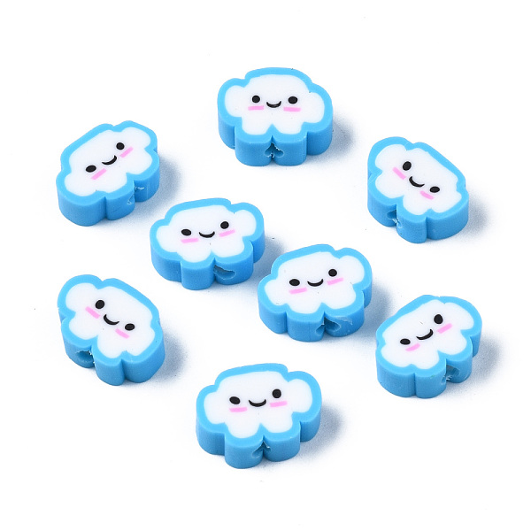 PandaHall Handmade Polymer Clay Beads, Cloud with Smiling Face, Light Sky Blue, 6~8.5x10~11.5x4.5~5.5mm, Hole: 1.8mm Polymer Clay Cloud
PandaHall Handmade Polymer Clay Beads, Cloud with Smiling Face, Light Sky Blue, 6~8.5x10~11.5x4.5~5.5mm, Hole: 1.8mm Polymer Clay Cloud
