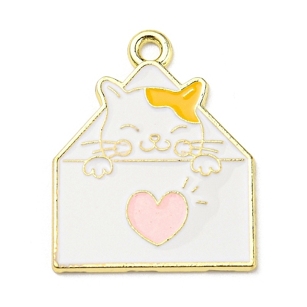 PandaHall Zinc Alloy Pendants, Light Gold, Envelope with Cat Charm, White, 28.5x23x1.5mm, Hole: 2.2mm Alloy+Enamel Cat Shape White
PandaHall Zinc Alloy Pendants, Light Gold, Envelope with Cat Charm, White, 28.5x23x1.5mm, Hole: 2.2mm Alloy+Enamel Cat Shape White