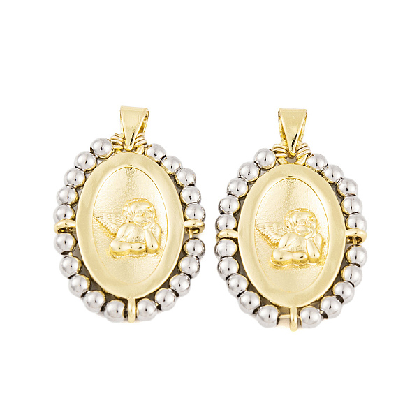 PandaHall Rack Plating Brass Pendants, Cadmium Free & Lead Free, Long-Lasting Plated, Oval, Real 18K Gold Plated, 25.5x18.5x3mm, Hole: 4x3mm...
PandaHall Rack Plating Brass Pendants, Cadmium Free & Lead Free, Long-Lasting Plated, Oval, Real 18K Gold Plated, 25.5x18.5x3mm, Hole: 4x3mm...