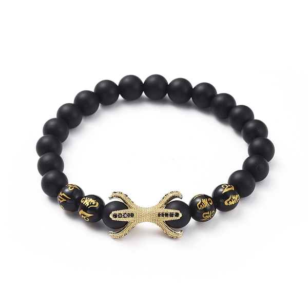 PandaHall Natural Black Agate(Dyed) Beads Stretch Bracelets, with Round Carved Om Mani Padme Hum Natural Obsidian Beads and Brass Cubic...
PandaHall Natural Black Agate(Dyed) Beads Stretch Bracelets, with Round Carved Om Mani Padme Hum Natural Obsidian Beads and Brass Cubic...