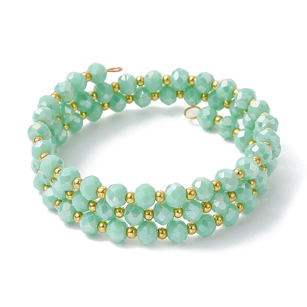 PandaHall Glass Rondelle Beaded Wrap Style Bracelet, Triple Layer Bracelet, Aquamarine, Inner Diameter: 2-1/8 inch(5.4cm) Glass Rondelle..., Green
PandaHall Glass Rondelle Beaded Wrap Style Bracelet, Triple Layer Bracelet, Aquamarine, Inner Diameter: 2-1/8 inch(5.4cm) Glass Rondelle..., Green