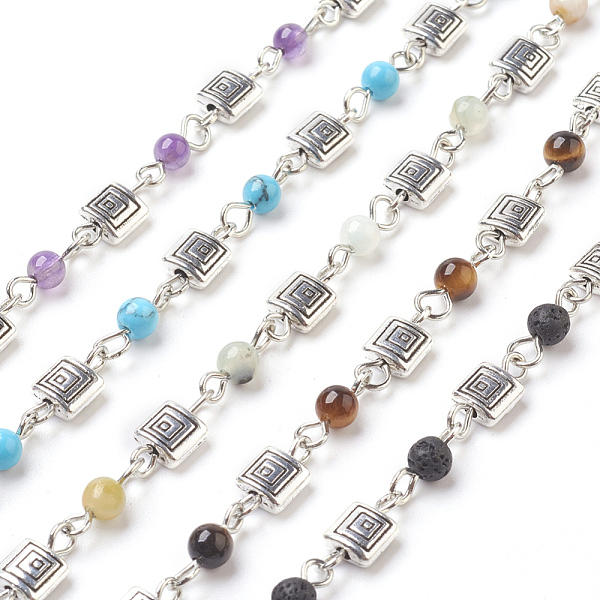 PandaHall Handmade Natural & Synthetic Mixed Stone Beaded Chains, Unwelded, with Iron Needle and Alloy Finding, Antique Silver & Platinum...
PandaHall Handmade Natural & Synthetic Mixed Stone Beaded Chains, Unwelded, with Iron Needle and Alloy Finding, Antique Silver & Platinum...