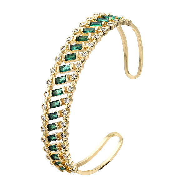 PandaHall Cubic Zirconia Rectangle Open Cuff Bangle, Real 18K Gold Plated Brass Jewelry for Women, Nickel Free, Sea Green, Inner Diameter...
PandaHall Cubic Zirconia Rectangle Open Cuff Bangle, Real 18K Gold Plated Brass Jewelry for Women, Nickel Free, Sea Green, Inner Diameter...