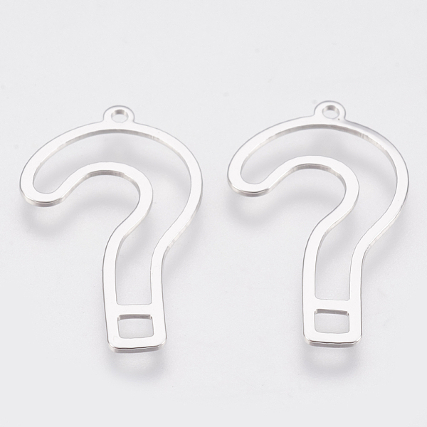 PandaHall Brass Pendants, Question Mark, Nickel Free, Real Platinum Plated, 26x15x1mm, Hole: 1mm Brass Symbol
PandaHall Brass Pendants, Question Mark, Nickel Free, Real Platinum Plated, 26x15x1mm, Hole: 1mm Brass Symbol