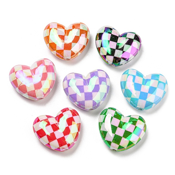 PandaHall UV Plating Opaque Acrylic Beads, Iridescent, Plaid Heart, Mixed Color, 21x25x9.5mm, Hole: 2.2mm Acrylic Heart Multicolor
PandaHall UV Plating Opaque Acrylic Beads, Iridescent, Plaid Heart, Mixed Color, 21x25x9.5mm, Hole: 2.2mm Acrylic Heart Multicolor