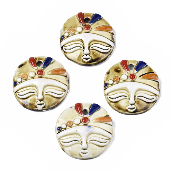 PandaHall Handmade Porcelain Pendants, Flat Round with Face Pattern, Lemon Chiffon, 46~47.5x44~46.5x11~12.5mm, Hole: 4.5mm Porcelain Flat...
PandaHall Handmade Porcelain Pendants, Flat Round with Face Pattern, Lemon Chiffon, 46~47.5x44~46.5x11~12.5mm, Hole: 4.5mm Porcelain Flat...