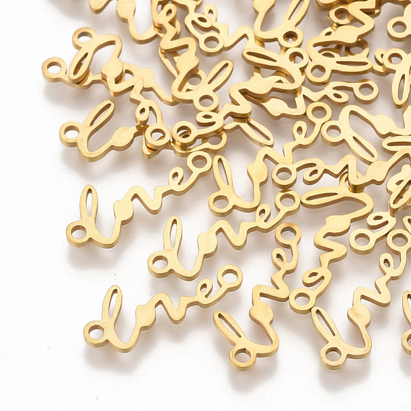PandaHall 201 Stainless Steel Links connectors, Laser Cut Links, Word Love, Golden, 8x19x1mm, Hole: 1.6mm 201 Stainless Steel Word
PandaHall 201 Stainless Steel Links connectors, Laser Cut Links, Word Love, Golden, 8x19x1mm, Hole: 1.6mm 201 Stainless Steel Word