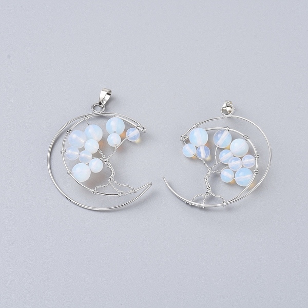 PandaHall Opalite Big Pendants, with Platinum Tone Brass Findings, Moon with Tree, 50~53x41~43x8~10mm, Hole: 7x5mm Opalite Moon
PandaHall Opalite Big Pendants, with Platinum Tone Brass Findings, Moon with Tree, 50~53x41~43x8~10mm, Hole: 7x5mm Opalite Moon