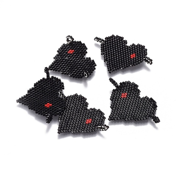 PandaHall Handmade Japanese Seed Beads Links, with Japan Import Thread, Loom Pattern, Heart, Black, 29x41x2mm, Hole: 4mm Glass Heart Black
PandaHall Handmade Japanese Seed Beads Links, with Japan Import Thread, Loom Pattern, Heart, Black, 29x41x2mm, Hole: 4mm Glass Heart Black