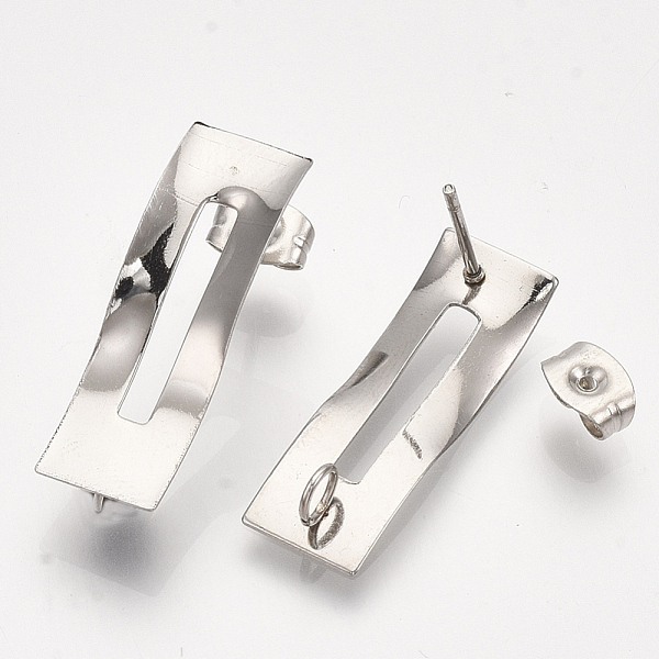 PandaHall 304 Stainless Steel Stud Earring Findings, with Loop and Ear Nuts/Earring Backs, Rectangle, Stainless Steel Color, 24.5x8mm, Hole...
PandaHall 304 Stainless Steel Stud Earring Findings, with Loop and Ear Nuts/Earring Backs, Rectangle, Stainless Steel Color, 24.5x8mm, Hole...