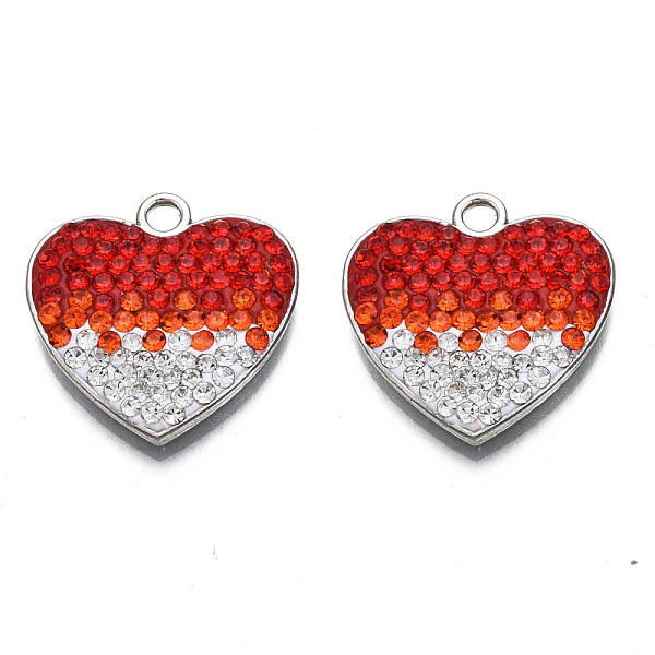 PandaHall Rack Plating Alloy Pendants, with Polymer Clay Rhinestone, Cadmium Free & Lead Free, Heart, Platinum, Hyacinth, 20x20x3mm, Hole..., Red
PandaHall Rack Plating Alloy Pendants, with Polymer Clay Rhinestone, Cadmium Free & Lead Free, Heart, Platinum, Hyacinth, 20x20x3mm, Hole..., Red