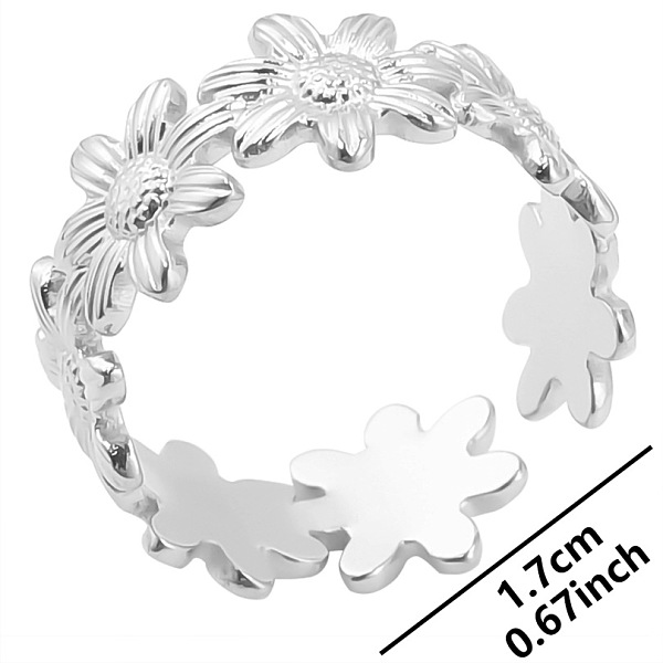 PandaHall Stainless Steel Petal Couple Rings, Flower Open Cuff Rings for Men and Women, Stainless Steel Color Stainless Steel Flower
PandaHall Stainless Steel Petal Couple Rings, Flower Open Cuff Rings for Men and Women, Stainless Steel Color Stainless Steel Flower