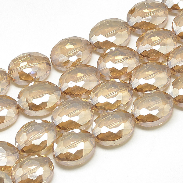 PandaHall Electroplate Glass Beads Strands, Rainbow Plated, Faceted, Oval, PeachPuff, 20x16x9mm, Hole: 1.5mm, about 35pcs/27.7 inch Glass..., Brown
PandaHall Electroplate Glass Beads Strands, Rainbow Plated, Faceted, Oval, PeachPuff, 20x16x9mm, Hole: 1.5mm, about 35pcs/27.7 inch Glass..., Brown